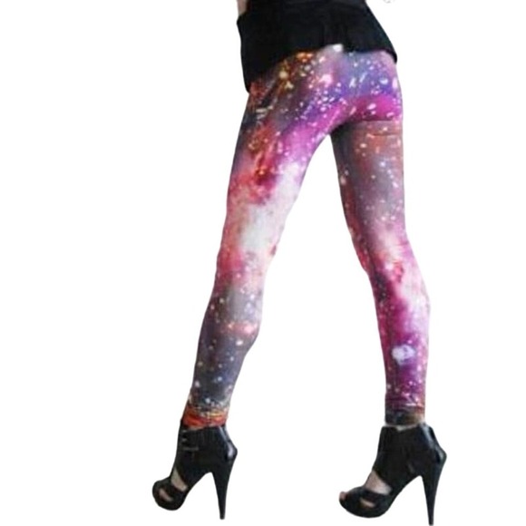 MITMUNK Rare Galaxy Constellations Graphic Leggings - Large - Picture 1 of 5